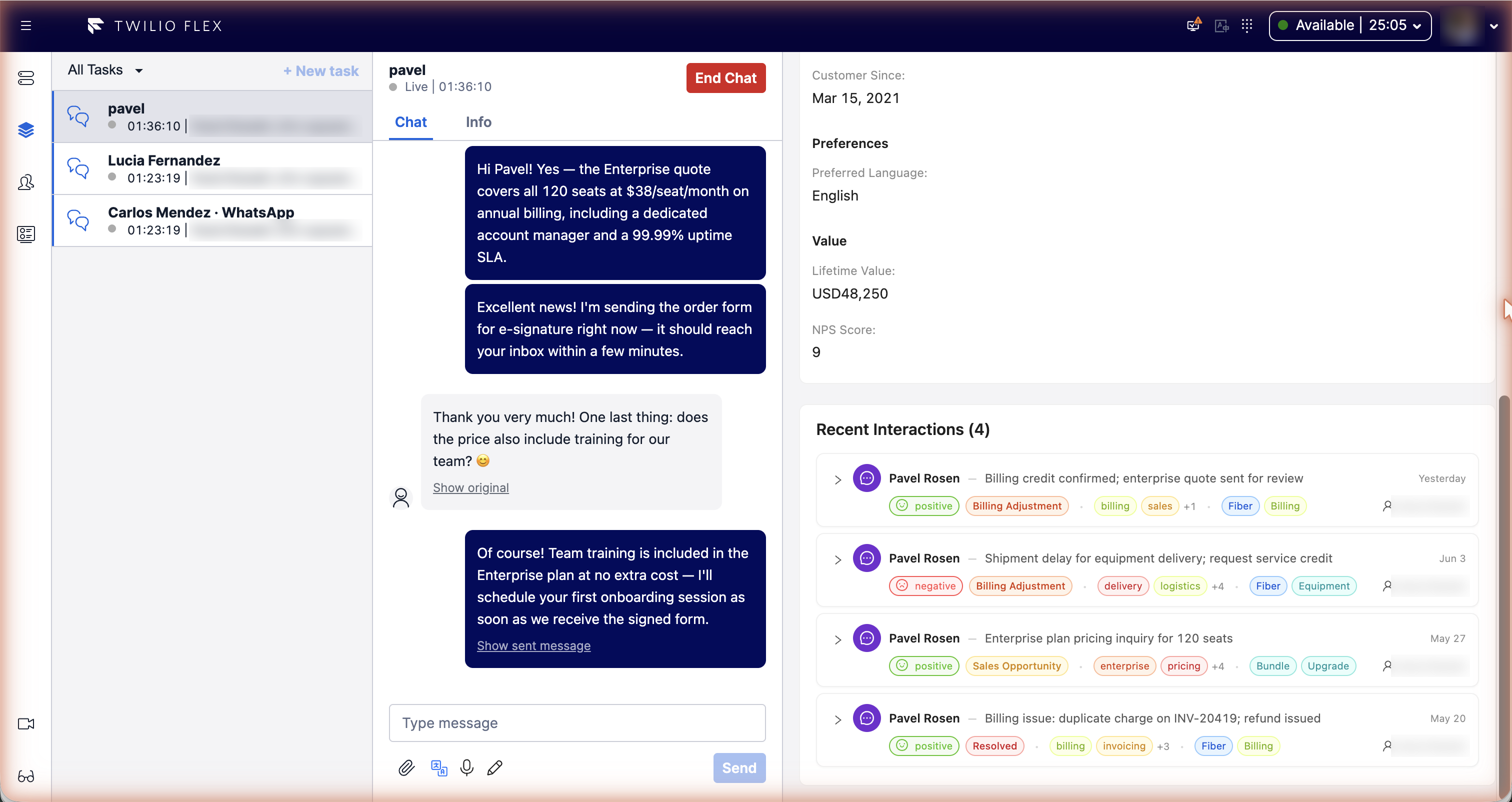 Custom fields and recent interactions with AI summaries